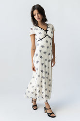 Neo Mesh Maxi Dress in Ivory