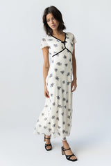 Neo Mesh Maxi Dress in Ivory