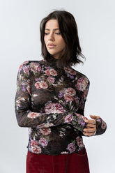 Winnie Floral Crinkle Top in Black - FINAL SALE