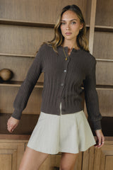 Marissa Knit Sweater In Brown - Final Sale