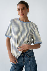 Jenna Striped Top in Blue - FINAL SALE