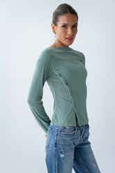 Ariya Asymmetrical Top in Green - FINAL SALE