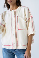 Liam Oversized Top in Bone