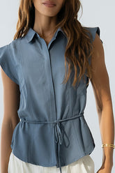 Pablo Button Up in Slate Blue - FINAL SALE