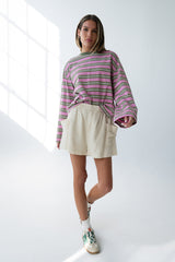 Kiana Striped Top In Orchid