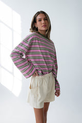 Kiana Striped Top In Orchid