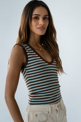 Kylen Striped Tank Top in Mint