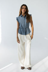 Pablo Button Up In Slate Blue - Final Sale