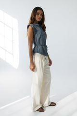 Pablo Button Up In Slate Blue - Final Sale