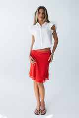 Kennedy Polka Dot Skirt In Red