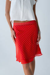 Kennedy Polka Dot Skirt In Red