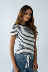 Ashtyn Striped Top in Teal - FINAL SALE