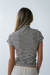 Lennon Striped Top In Brown - Final Sale