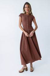 Bailee Maxi Dress in Red-Brown - FINAL SALE