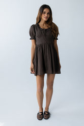 Jennie Mini Dress in Brown
