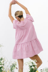 Toby Pleated Baby Doll Dress In Mauve - Final Sale