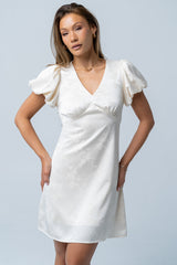 Brenna Floral Mini Dress In Cream - Final Sale