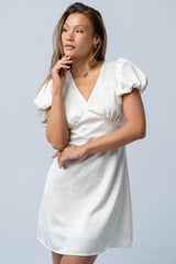 Brenna Floral Mini Dress In Cream - Final Sale