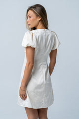 Brenna Floral Mini Dress In Cream - Final Sale