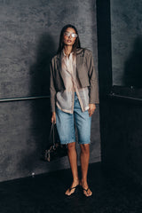 Liberty Sheer Button Up Blouse In Blush - Final Sale