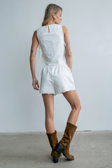 Rudy Embroidered Tank Top In Ivory