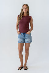 Huxley Tank In Maroon - Final Sale