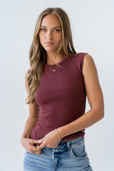 Huxley Tank In Maroon - Final Sale