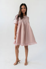 Russel Mesh Mini Dress In Mauve