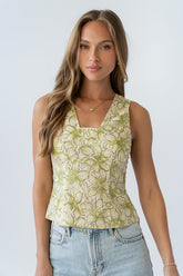 Sasha Floral Plunge Top - FINAL SALE
