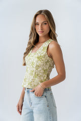 Sasha Floral Plunge Top - Final Sale