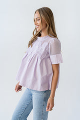 Estelle Mesh Top In Lavender