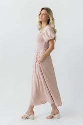 Renley Plaid Midi Dress in Clay - FINAL SALE