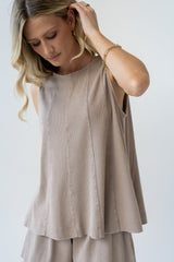 Kaytee Ribbed Top in Taupe - FINAL SALE