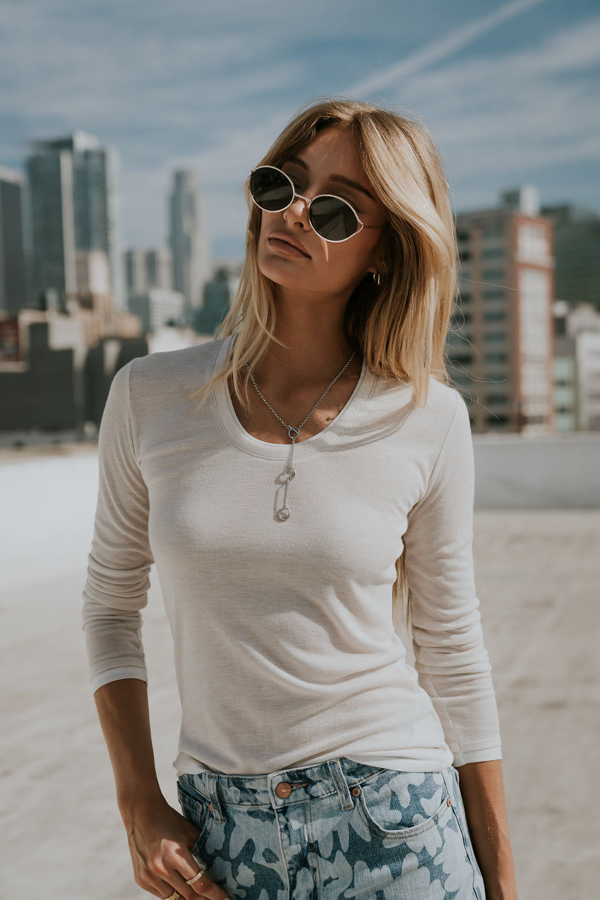 Brinley Layered Top in Bone - FINAL SALE