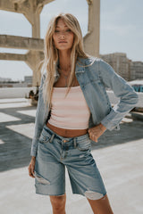 Taisley Striped Cropped Tank In Pink