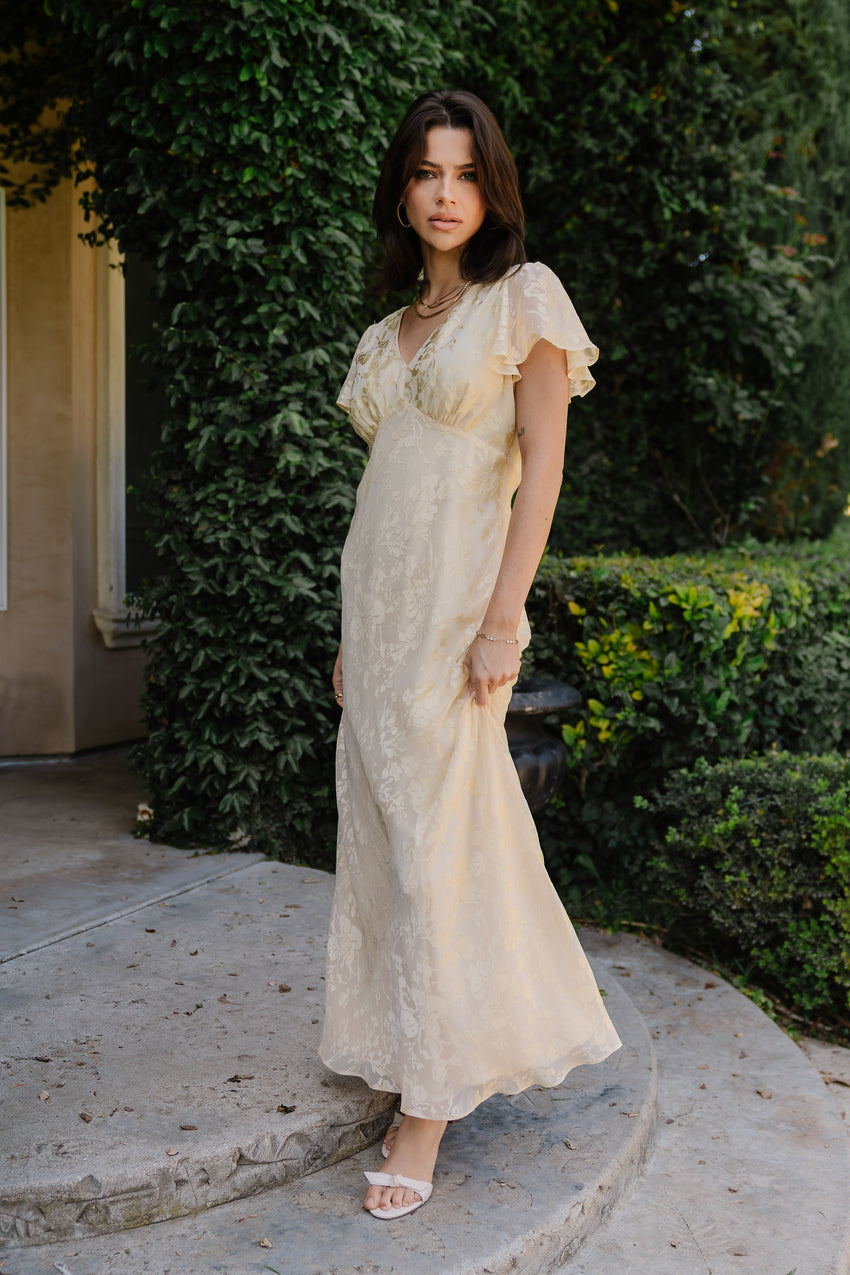 Ashtin Floral Maxi Dress in Yellow - FINAL SALE
