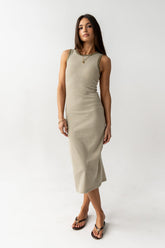 Kamber Striped Midi Tank Dress in Green - FINAL SALE