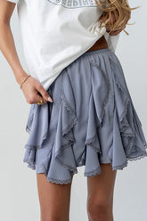 Cole Ruffle Mini Skirt in Light Blue - FINAL SALE