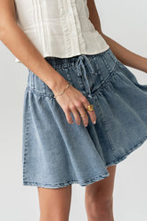 Tait Pleated Denim Mini Skirt - FINAL SALE