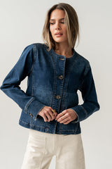 Cozette Barrel Jacket in Dark Wash - FINAL SALE