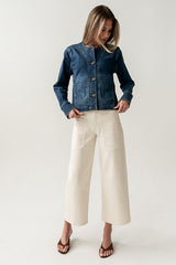 Cozette Barrel Jacket In Dark Wash - Final Sale