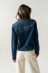 Cozette Barrel Jacket In Dark Wash - Final Sale