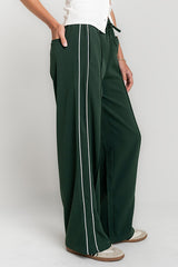 Emily Striped Wide Leg Pants In Green - Final Sale