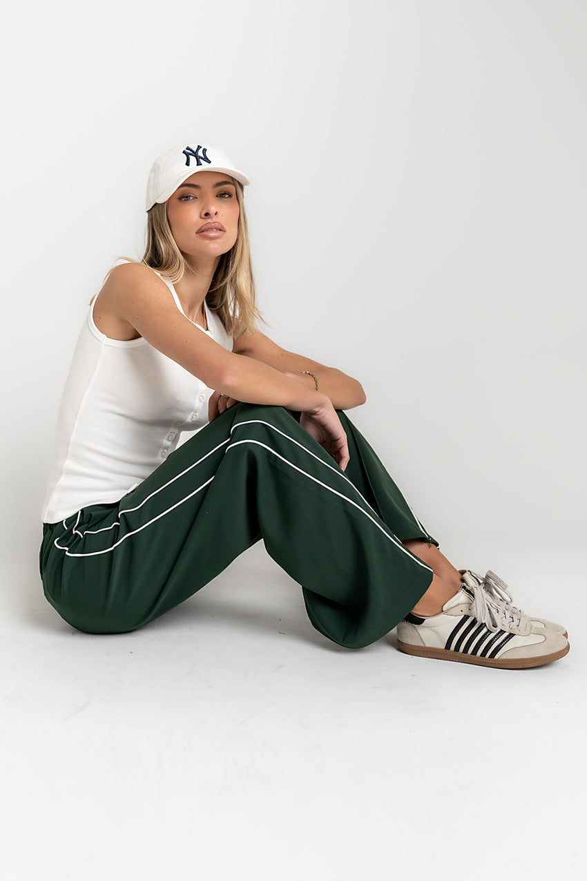 Emily Striped Wide Leg Pants in Green - FINAL SALE