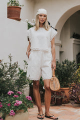 Klara Floral Embroidered Shorts - Final Sale