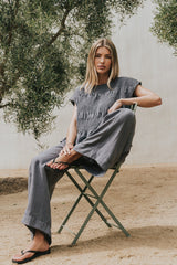 Ashton Smocked Top In Blue - Final Sale