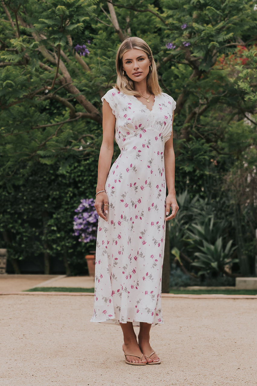 Brinkley Floral Maxi Dress in Berry - FINAL SALE