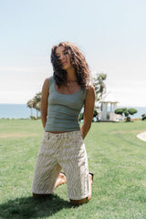 Sawyer Lace Trim Tank Top In Slate Blue