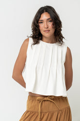 Alice Pintuck Top in Cream - FINAL SALE