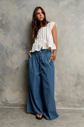 Kinzley Oversized Lace Top in Off White - FINAL SALE